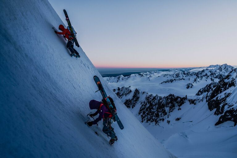 An expedition camp in the Himalayas. 
