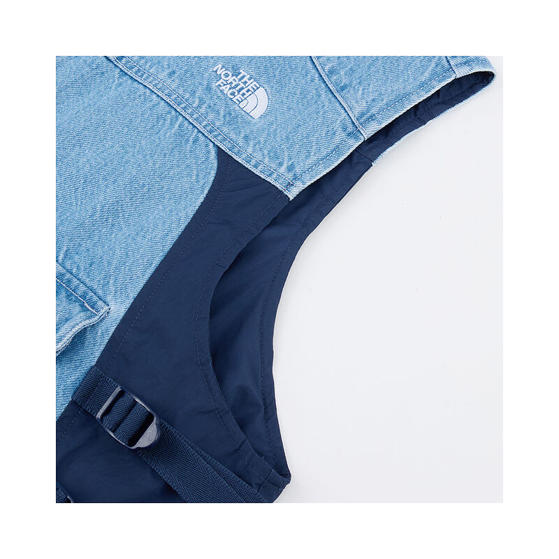 Women's Modular Cropped Denim Vest - AP, LIGHT INDIGO DENIM WASH, hi-res image number 5