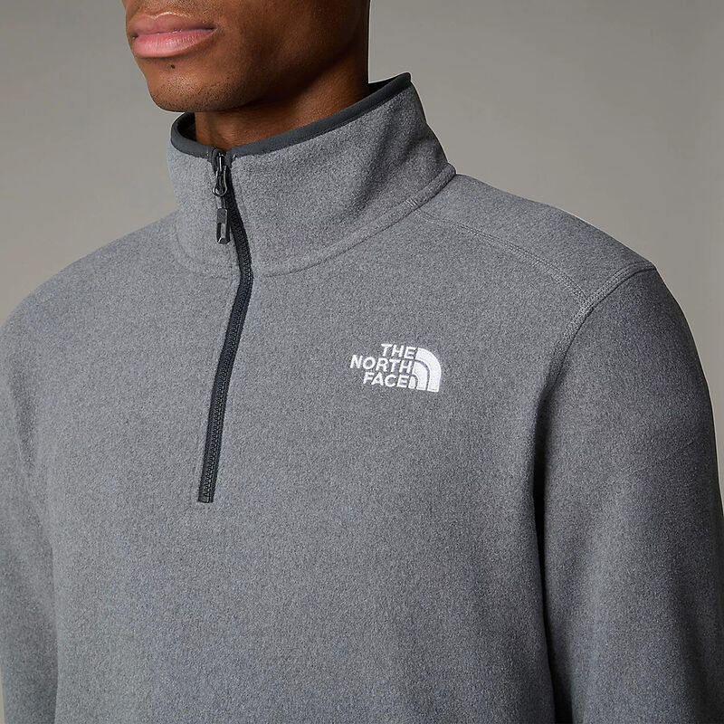 Men's 100 Glacier &frac14; Zip Fleece, TNF MEDIUM GREY HEATHER-NPF, hi-res image number 3