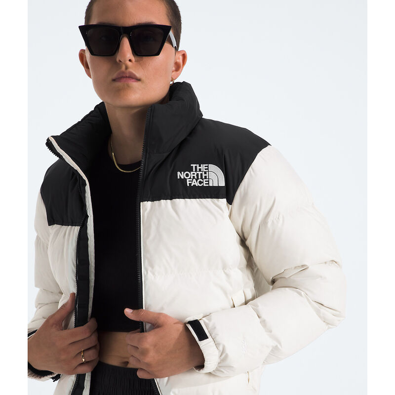 Women's 1996 Retro Nuptse Jacket, WHITE DUNE-TNF BLACK-RECYCLED DOWN, hi-res image number 2