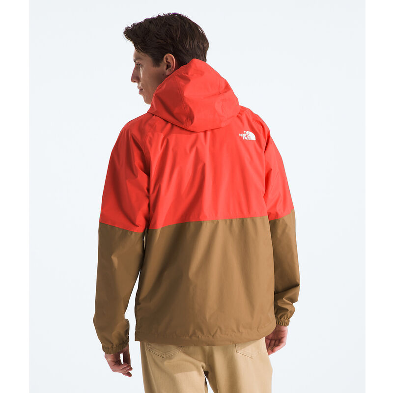 Men's Antora Rain Hoodie, CRIMSON ORANGE-UTILITY BROWN, hi-res image number 4