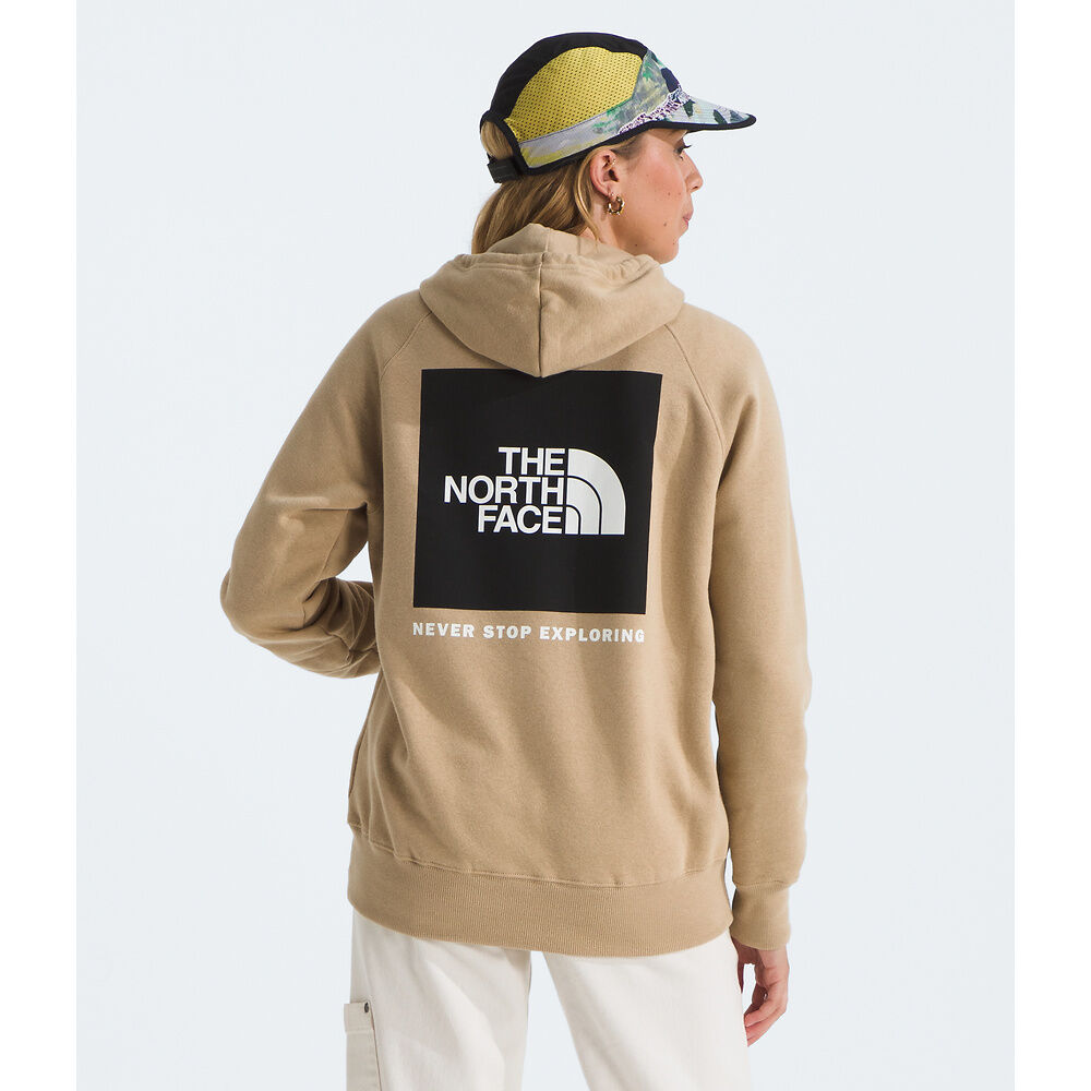 North Face Tan Hoodie Women's Box NSE Pullover Hoodie KHAKI STONE
