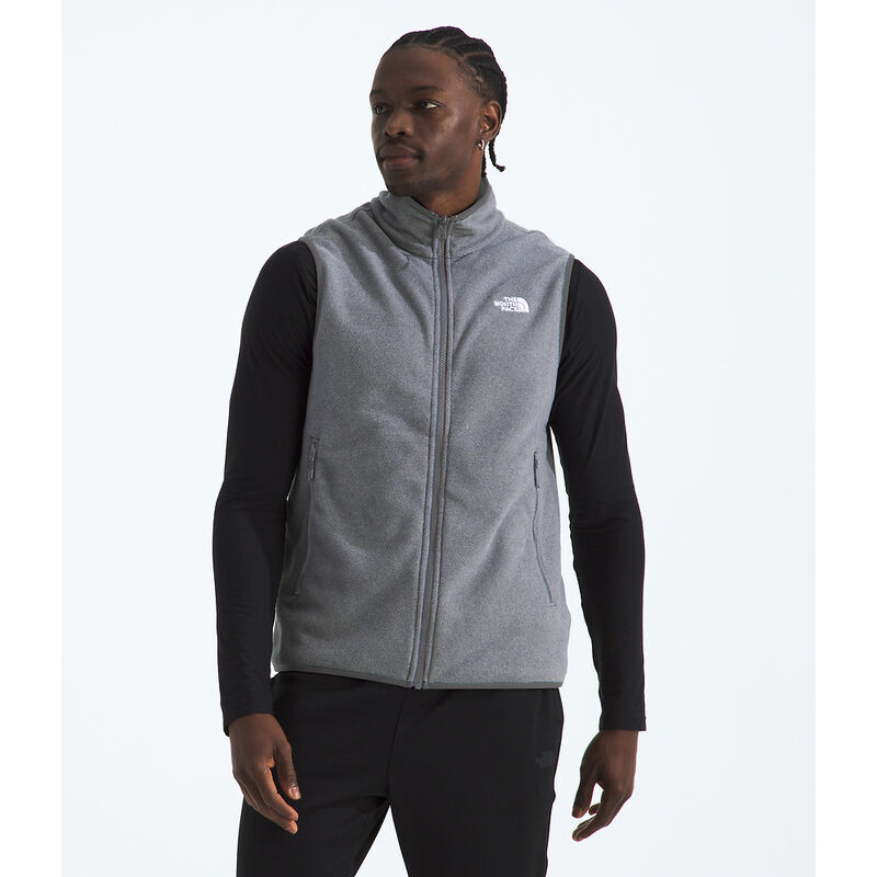 Men's Glacier Fleece Vest, TNF MID GREY HEATHER, hi-res image number 1