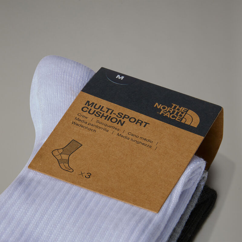 Multisport Cush Crew Socks - 3-Pack, BLACK ASSORTED, hi-res image number 4